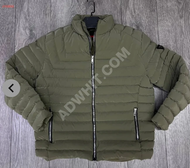 Winter puffer jacket with a zipper