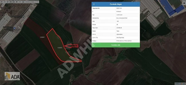 Agricultural land for sale with an area of 62 acres in the region of Kırklareli Lüleburgaz Büyükkarıştıran