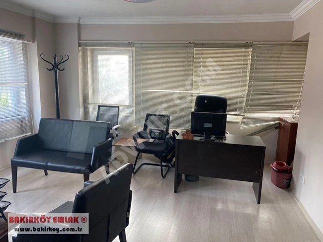 A fully furnished office 1+0 with an area of 30 square meters on the first floor, facing Istanbul Street.