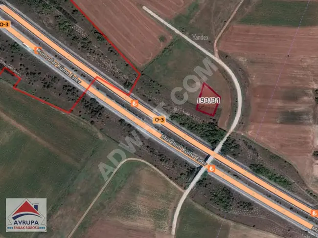 Agricultural land with a single title deed facing the OTOBAN highway in the BABAESKİ area.