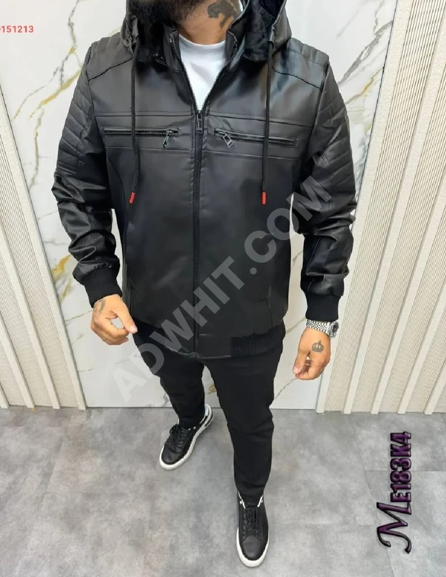 Men's Padded Leather Jacket