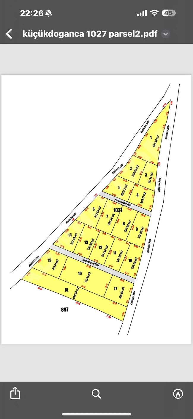 Edirne Keşan k.doğanca 988 m2 