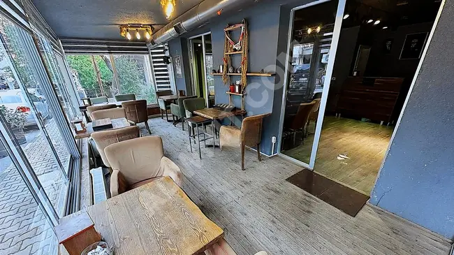 A 150 square meter café for rent, equipped with a garden on the ground floor on ALEMDAĞ Street.