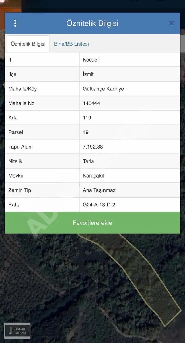 Investment land with an area of 7,192,000 m² in Kocaeli İzmit