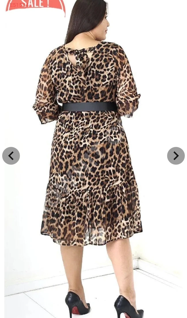 Lined Tiger Print Chiffon Dress