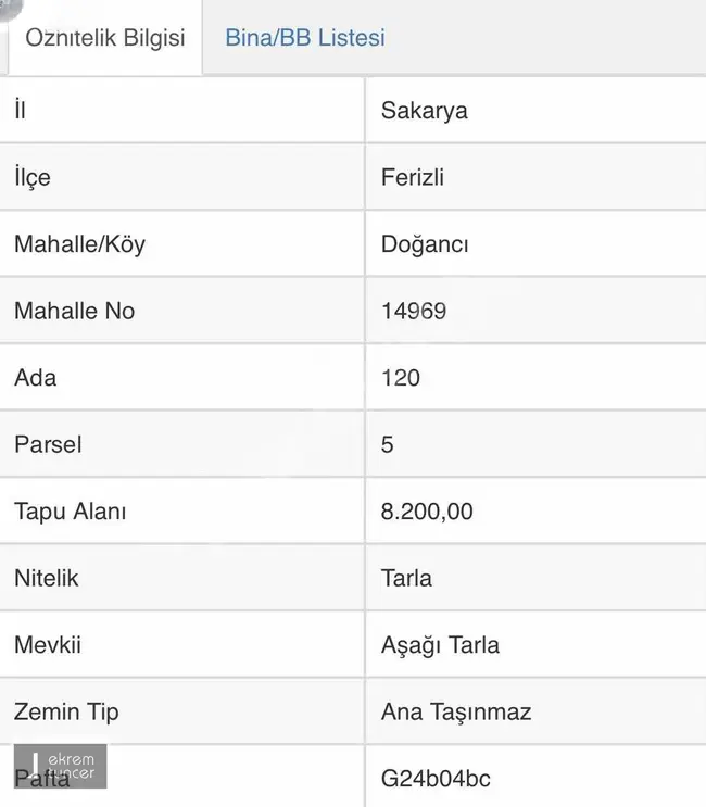 أرض للبيع تحتوي على شقتين في SAKARYA / FERİZL