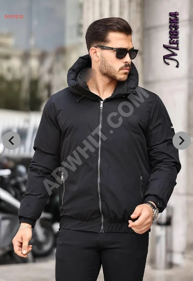 Men's winter jacket with a hood