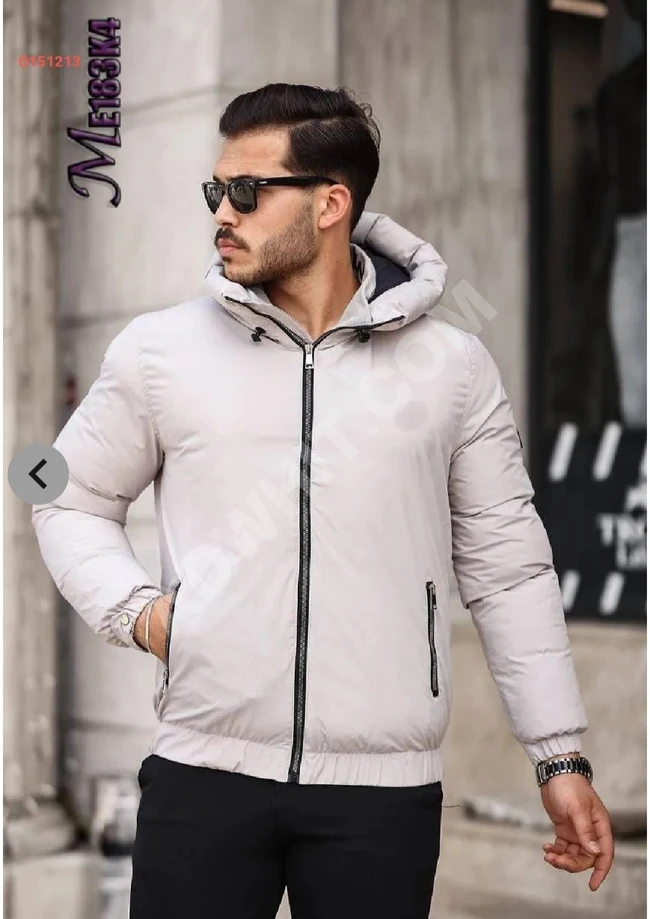 Men's winter jacket with a hood