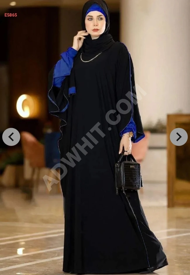 Abaya made of Aero bean fabric with a scarf