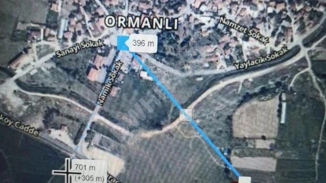 Land for sale with a building permit (approved) in Ormanlı village in Çatalca.