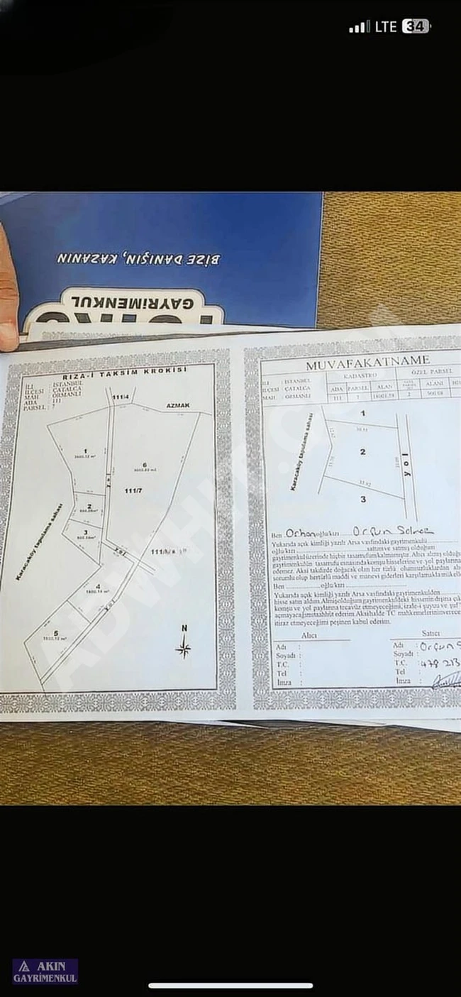 ÇATALCA ORMANLI'DA SATILIK 900M2 TARLA