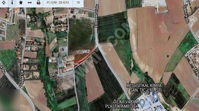 Agricultural land for sale, covering an area of 10,215 square meters, in ÇATALCA - from KÖKERLER GAYRİMENKUL.