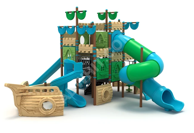 Children's playground ship-shaped games