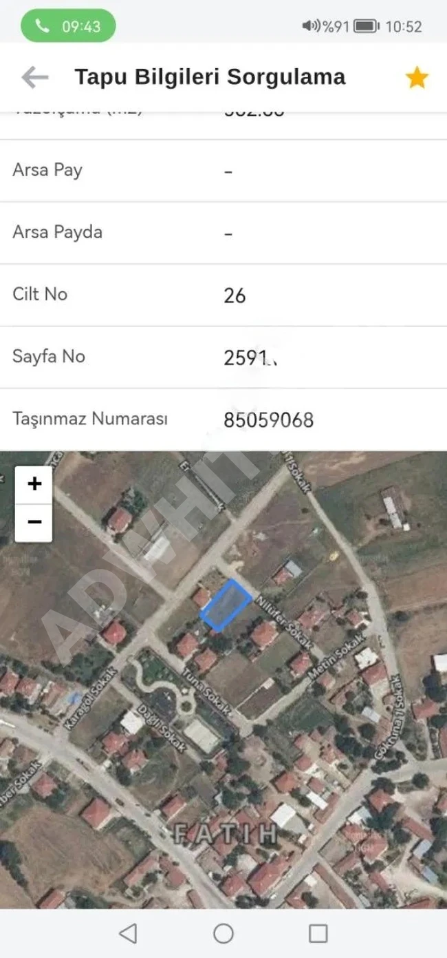 Land for sale in Luleburgaz, Evrensekiz area, Fatih neighborhood.