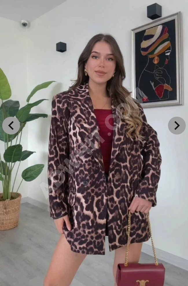 Leopar Casual Blazer Ceket