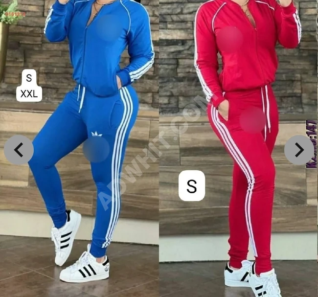 Spor pijama takımı, pantolon ve ceket.