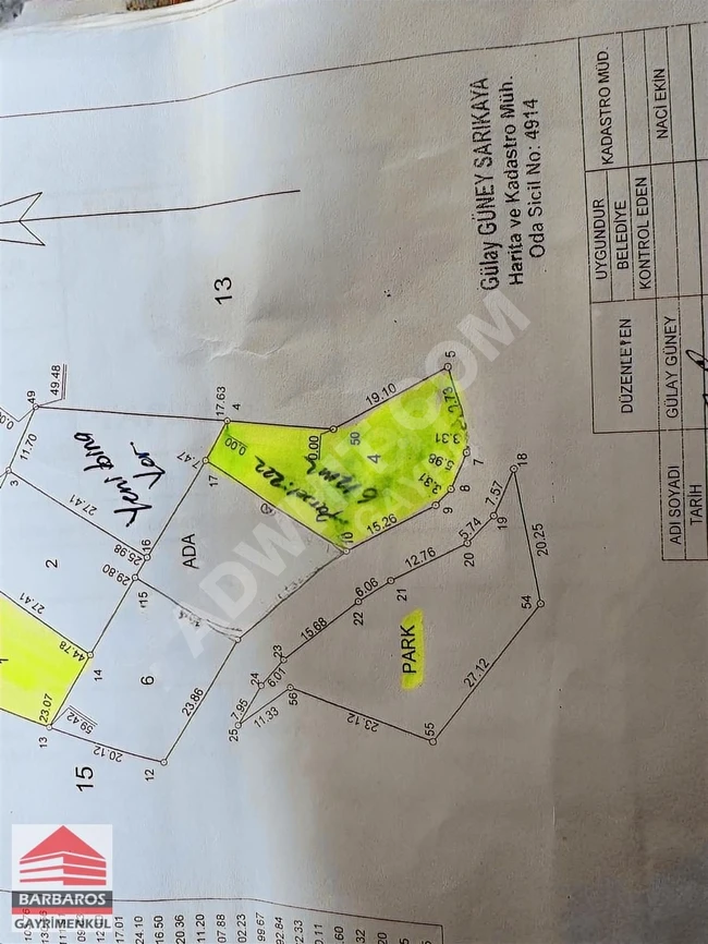 Residential land 612 m² with a building percentage of 50% in GÖKÇEADA