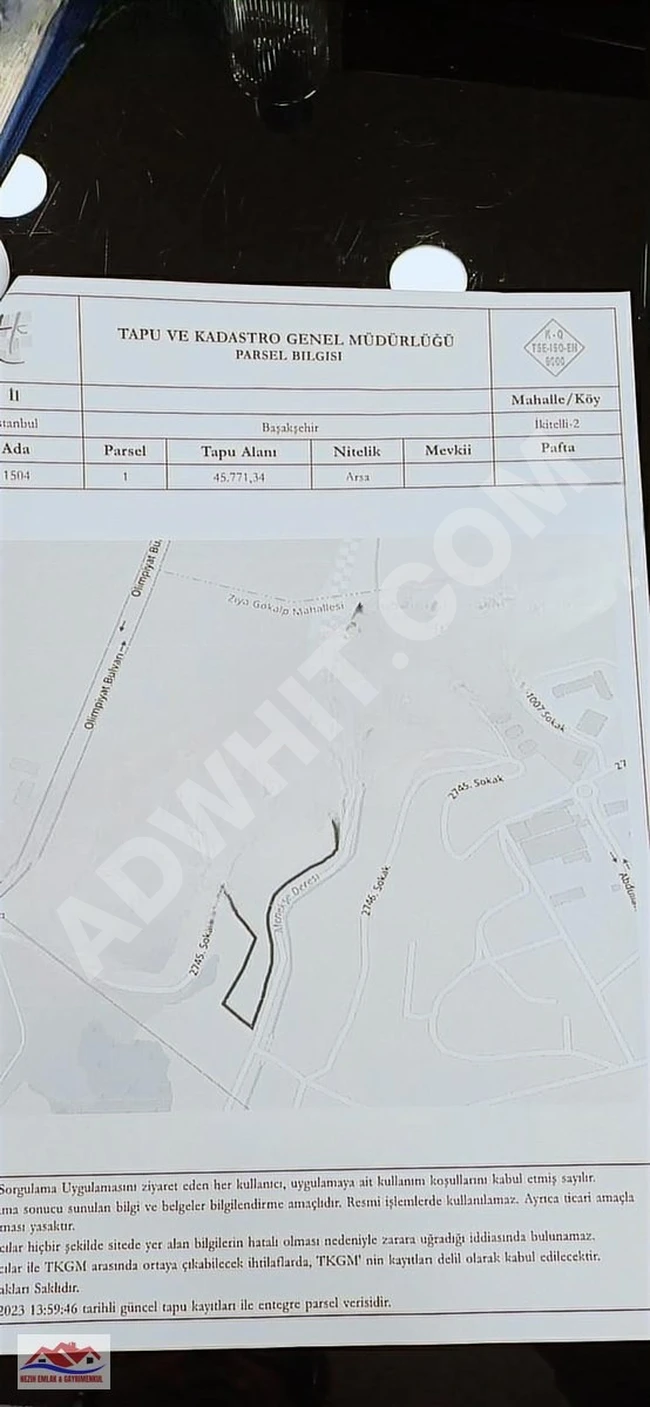 Cheap land for sale with an area of 453 square meters in the BAŞAKŞEHİR İKİTELLİ 2 area.