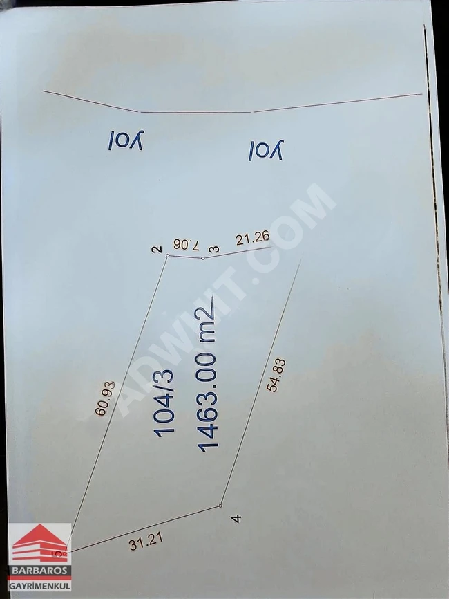 1463 M2 İMARLI MÜSTAKİL ARSA