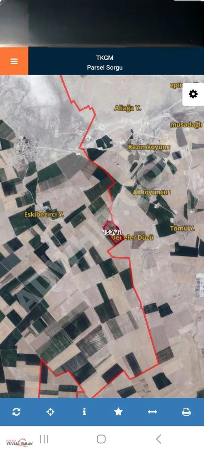 Irrigated agricultural land for sale with an area of 265 acres in AKSARAY ESGİL