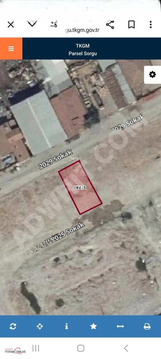 Land for sale, 150 square meters, located in the center of Aksaray, in the Tacin Old Industry area.