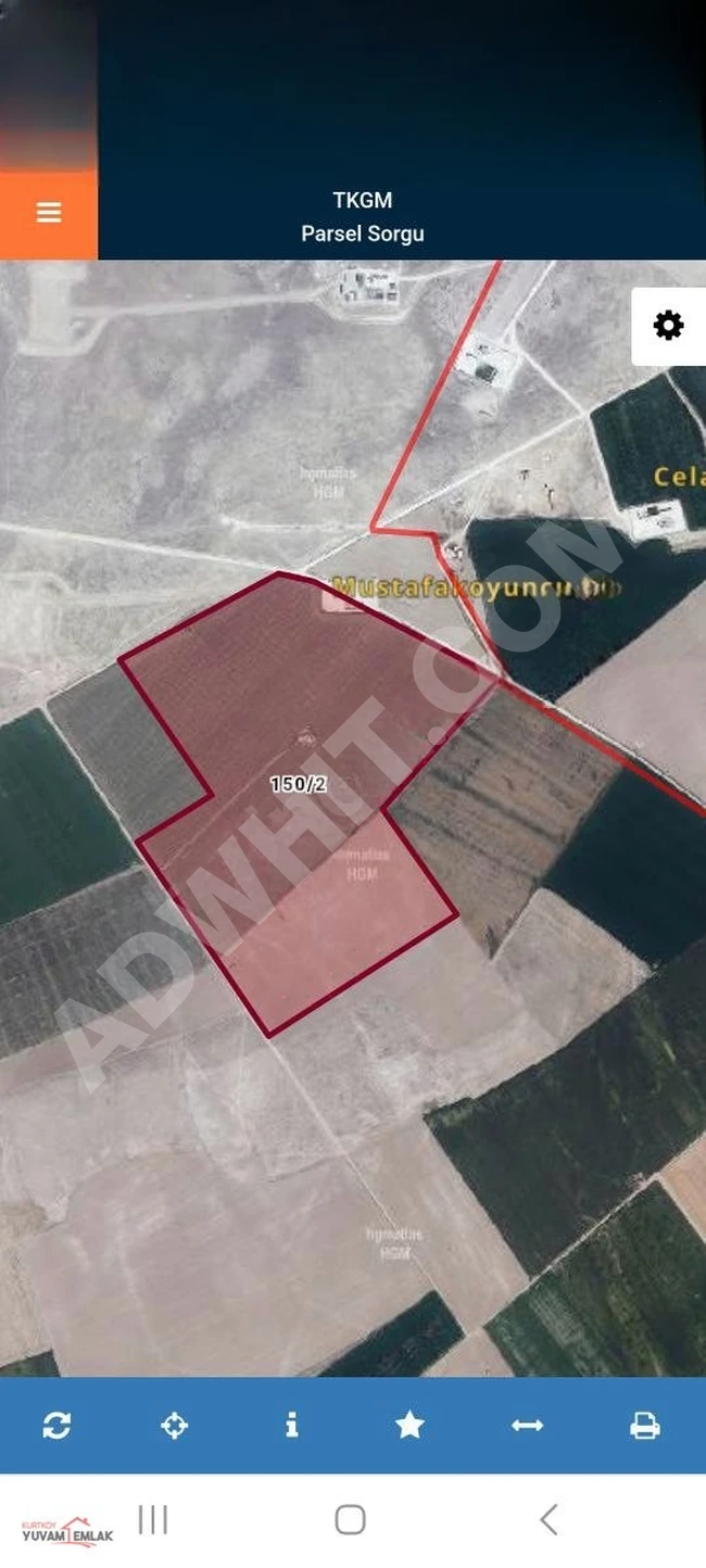 Irrigated agricultural land for sale with an area of 265 acres in AKSARAY ESGİL