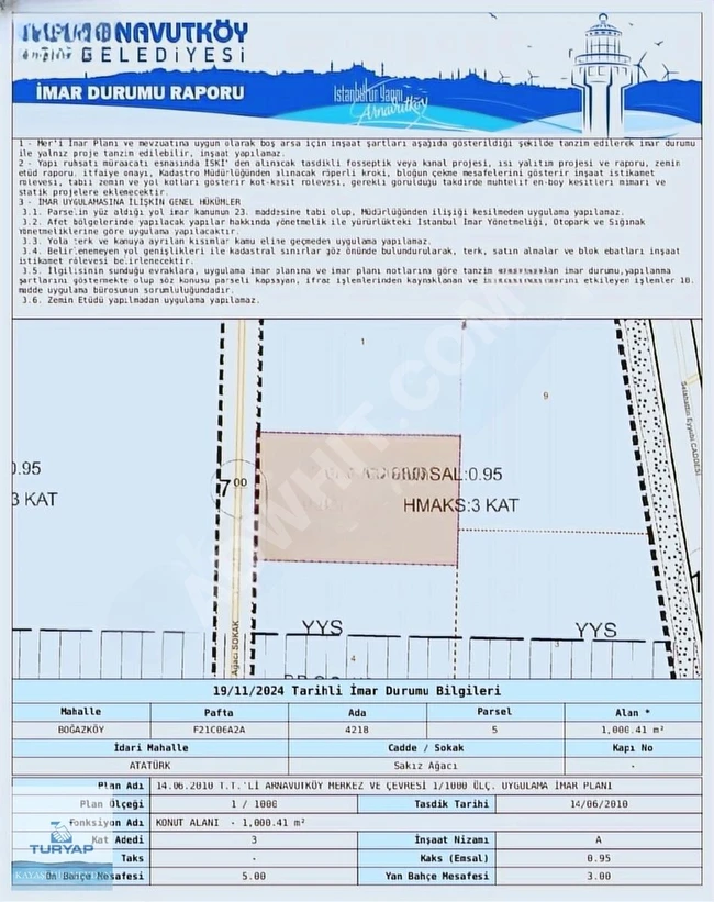 Land for sale next to BOLLUCA NEO PARK EVLERİ complex