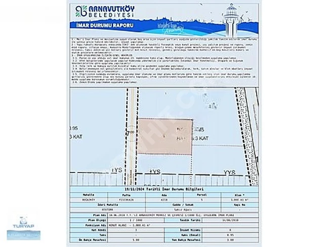 ARNAVUTKÖY İMRAHOR DA SATILIK ARSA