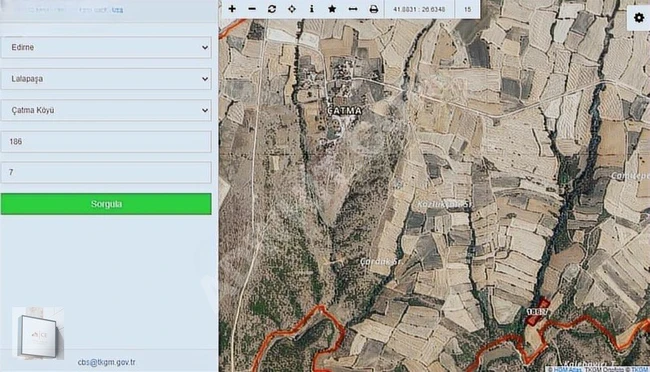 Edirne Lalapaşa Çatmada Satılık 6.433 m2 Müstakil Tapulu Tarla