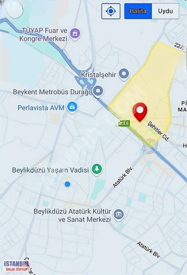 BEYLİKDÜZÜ METROBÜS DURAĞINA CEPHE THY BLOKLARI SATILIK 3+1