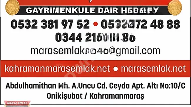 23 دونم من الفستق للبيع في UZUN SÖĞÜT من MARAŞ EMLAK