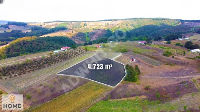 Land for sale with an area of 4723 square meters with an independent title deed - on display in İzmit Bağlıca