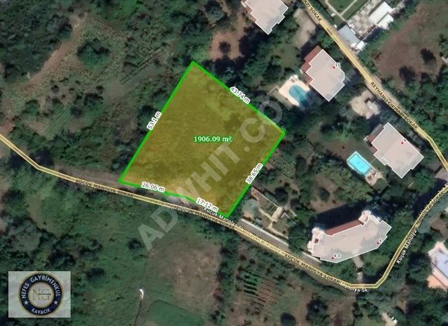 Land with Urban Planning for a Villa E:0.45 - Second Floor. 778 m2 for building 4 villas in BAKLACI