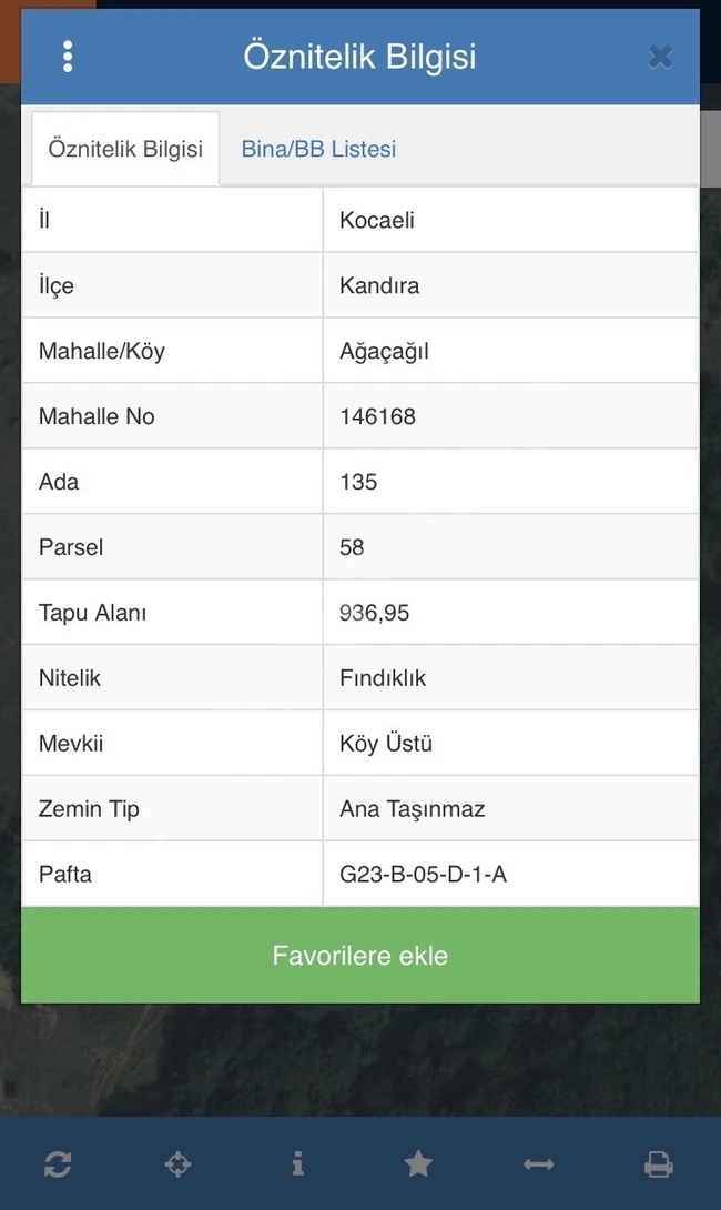 A plot of land measuring 936 square meters for sale by owner in "KOCAELİ KANDIRA AĞAÇAĞIL."