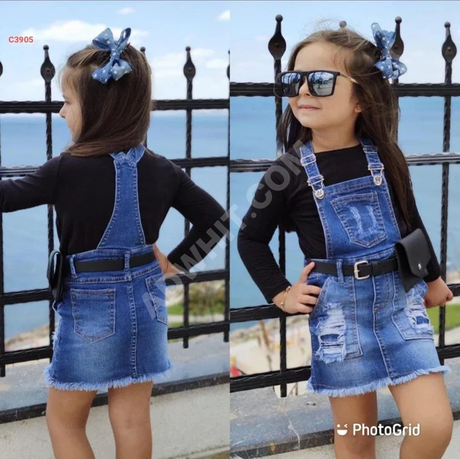 Girls' jeans jumpsuit