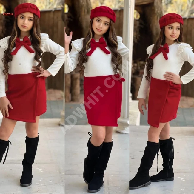 Girls' skirt set with hat