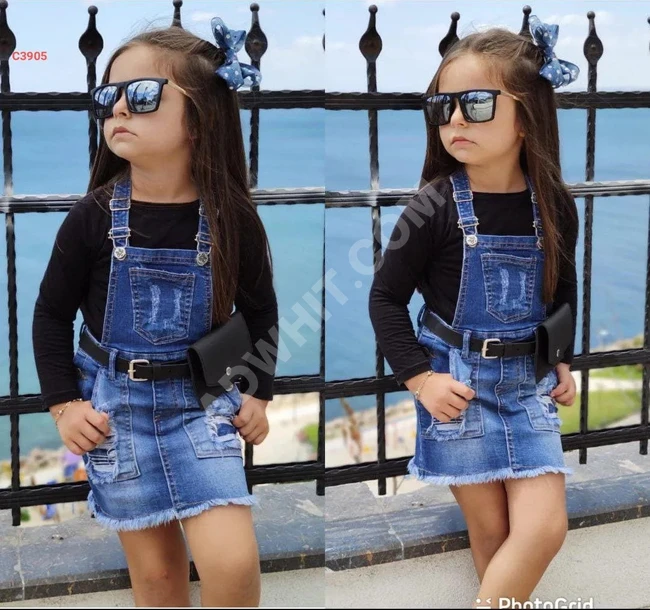 Girls' jeans jumpsuit