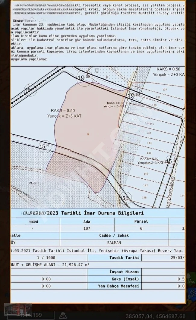 200 M2 İMARLI SATILIK ARSA