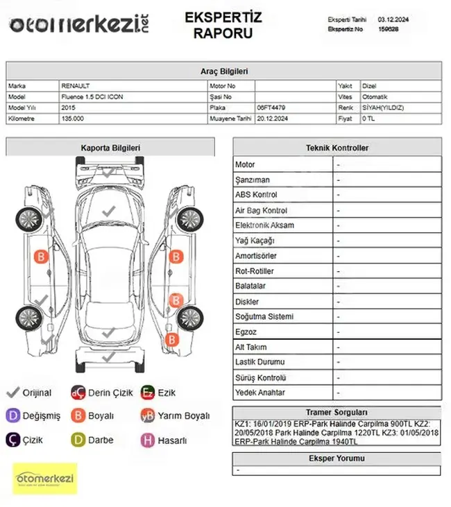 RENAULT FLUENCE 1.5 DCI car, model 2015, without any modifications