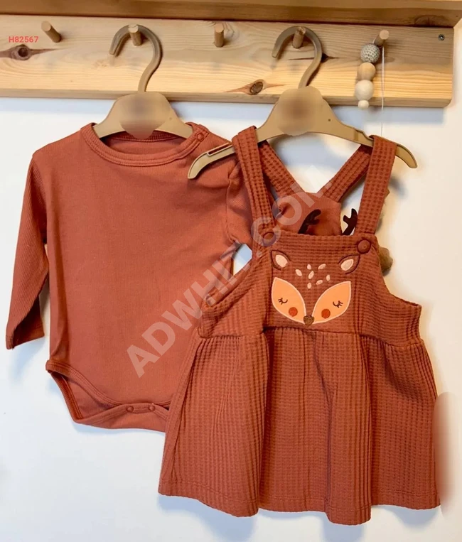 Baby dress with long-sleeved romper