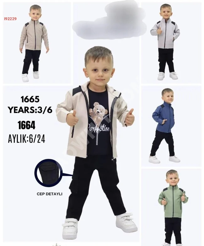 Boys' outfit with winter jacket