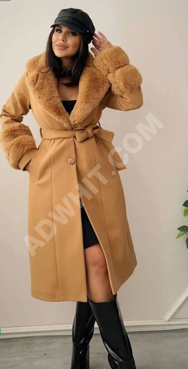 Heavy wool jacket for sale, size 44, same color, length 110 cm