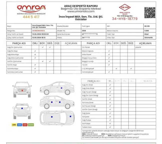 FİAT EGEA - HATCHBACK موديل 2019, اوتوماتيك, URBANPLUS, عداد 82.200 كم