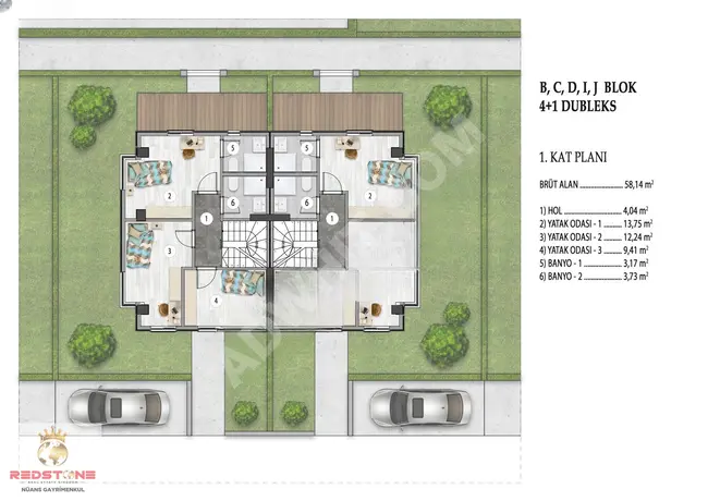 REDSTONE NÜANS'TAN YENİÇİFTLİK'TE SATILIK 4+1 DUBLEKS VİLLA