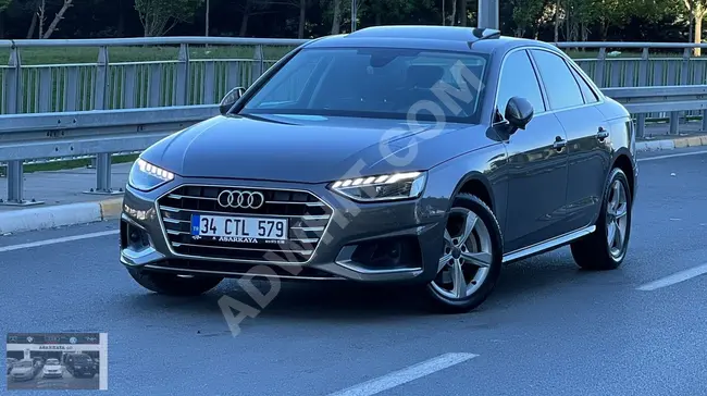 سيارة Audi A4 موديل 2020 - بدون أخطاء/ بمسافة 93.400 كيلومتر/ فتحة سقف/ جلد/ تدفئة/ مرايا كهربائية/ شحن كهربائي