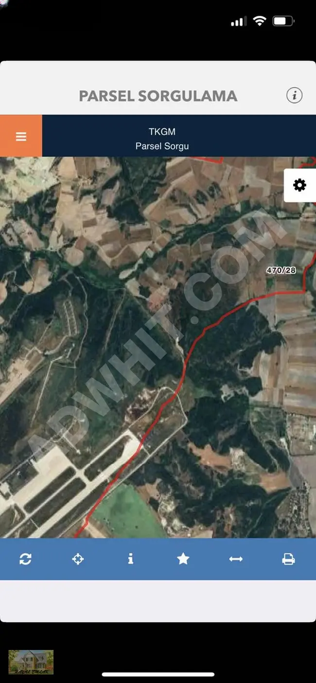 A plot of agricultural land for sale in Tekirdağ, Çorlu, in the Öner area.