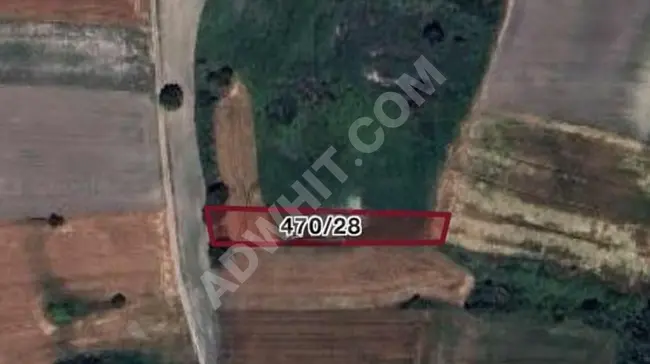 A plot of agricultural land for sale in Tekirdağ, Çorlu, in the Öner area.