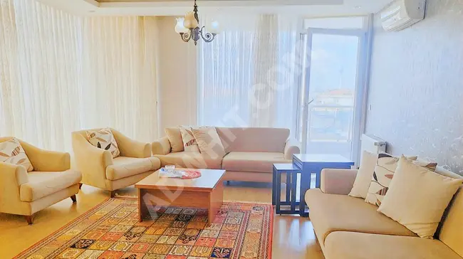 3+1 apartment for rent, furnished, 180 square meters with sea view in Beylikdüzü