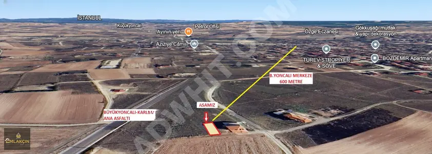 A plot of land for sale with an area of 228 square meters, planned and parceled in Tekirdağ Saray Büyükayncalı