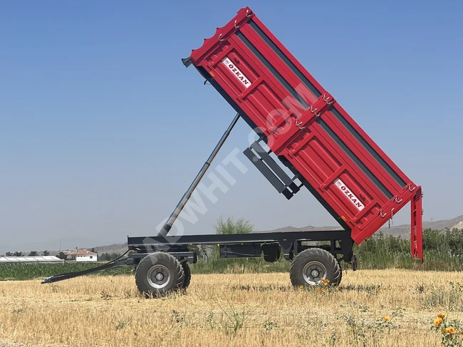 Tilt-back trailers with 4 wheels (tipper)